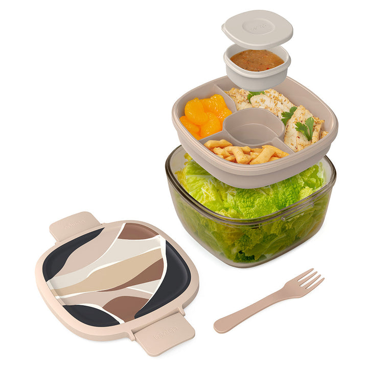 Bentgo Glass Prints All-in-One Salad Container E3